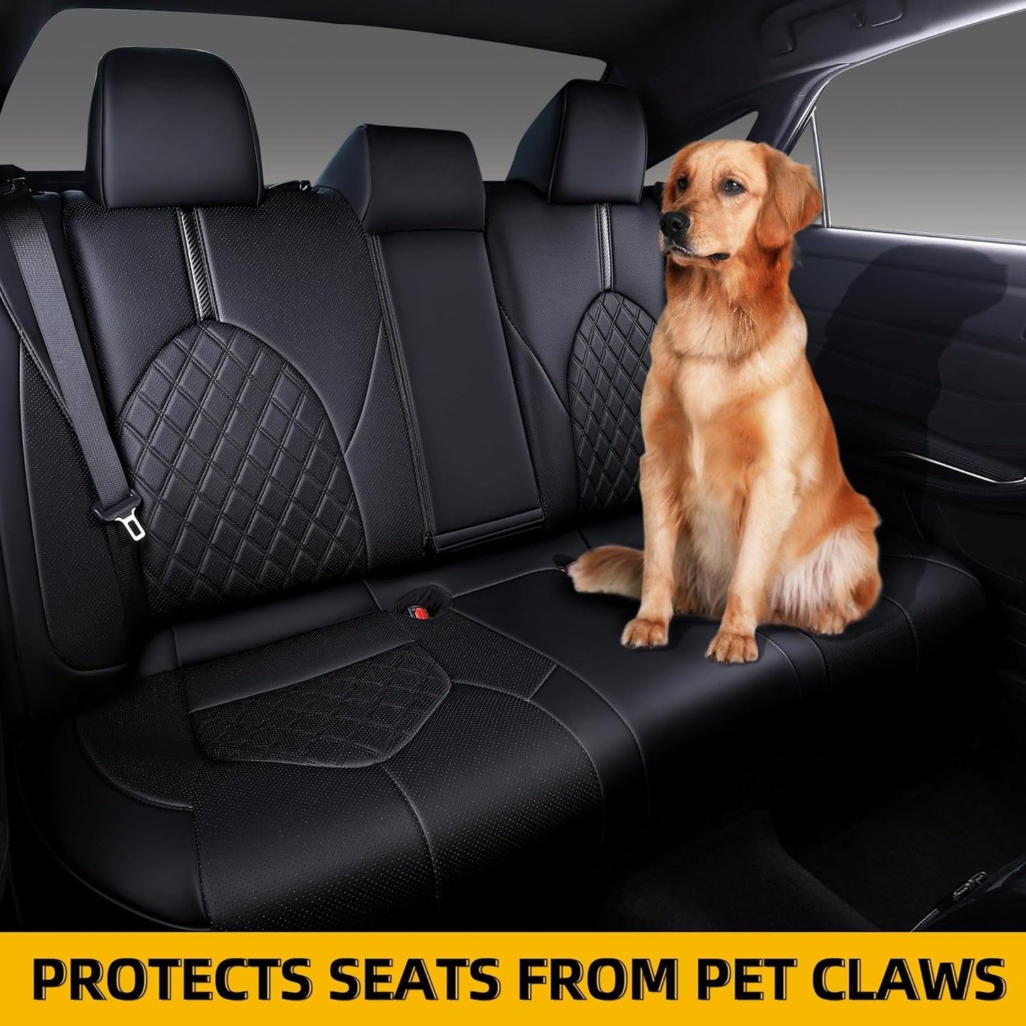 Custom Fit Camry Seat Covers for Toyota Camry LE,SE,SE Nightshade 2018-2024 Full Coverage Waterproof Breathable Leather Car Seat Covers Full Set(Black)