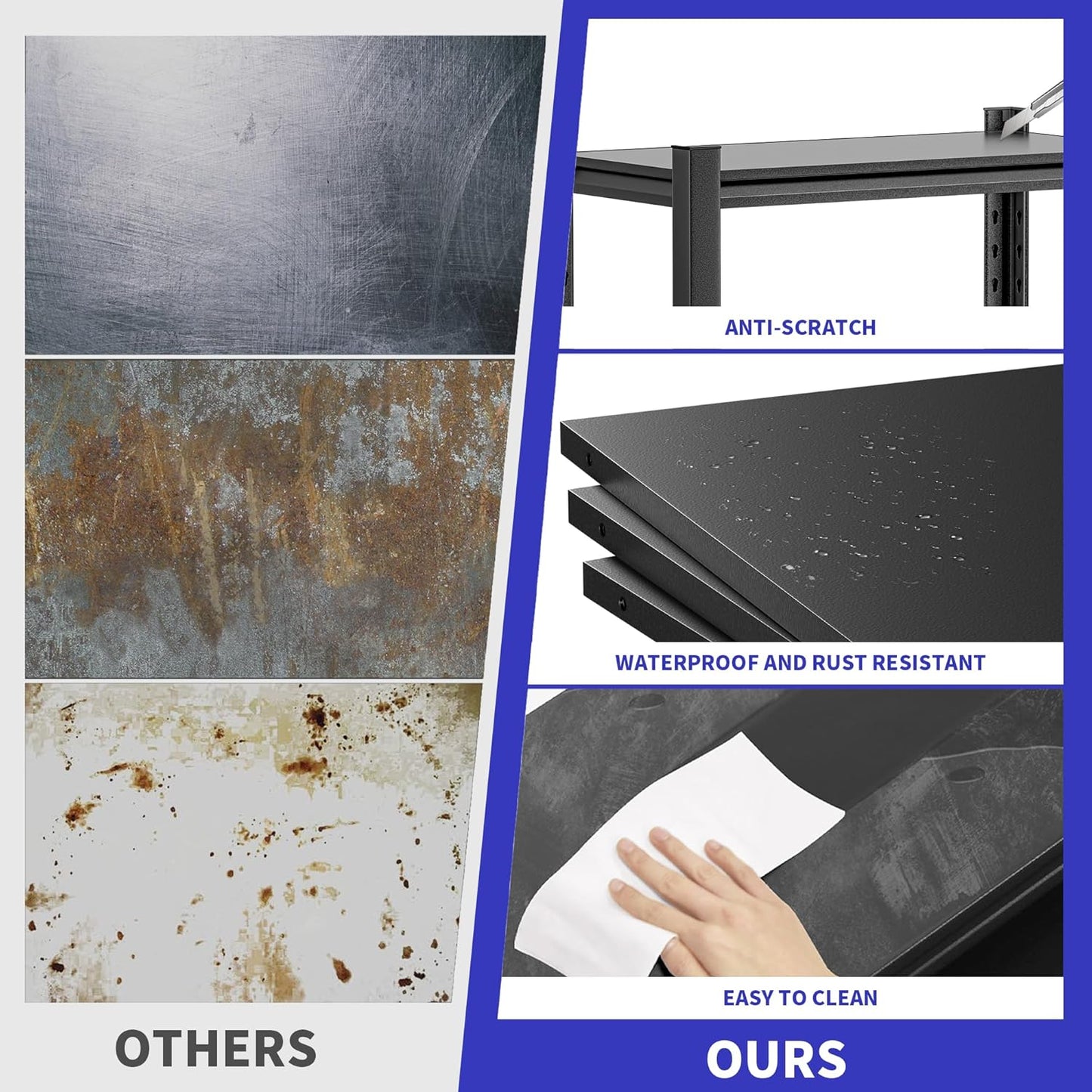 2 Sets Garage Shelving Unit 24" D x 48" W x 72" H Heavy Duty Storage Shelves Easy Assembly 5 Tier Adjustable Metal Shelving Utility Shelf Rack Garage Storage Organizer for Basement, Warehouse