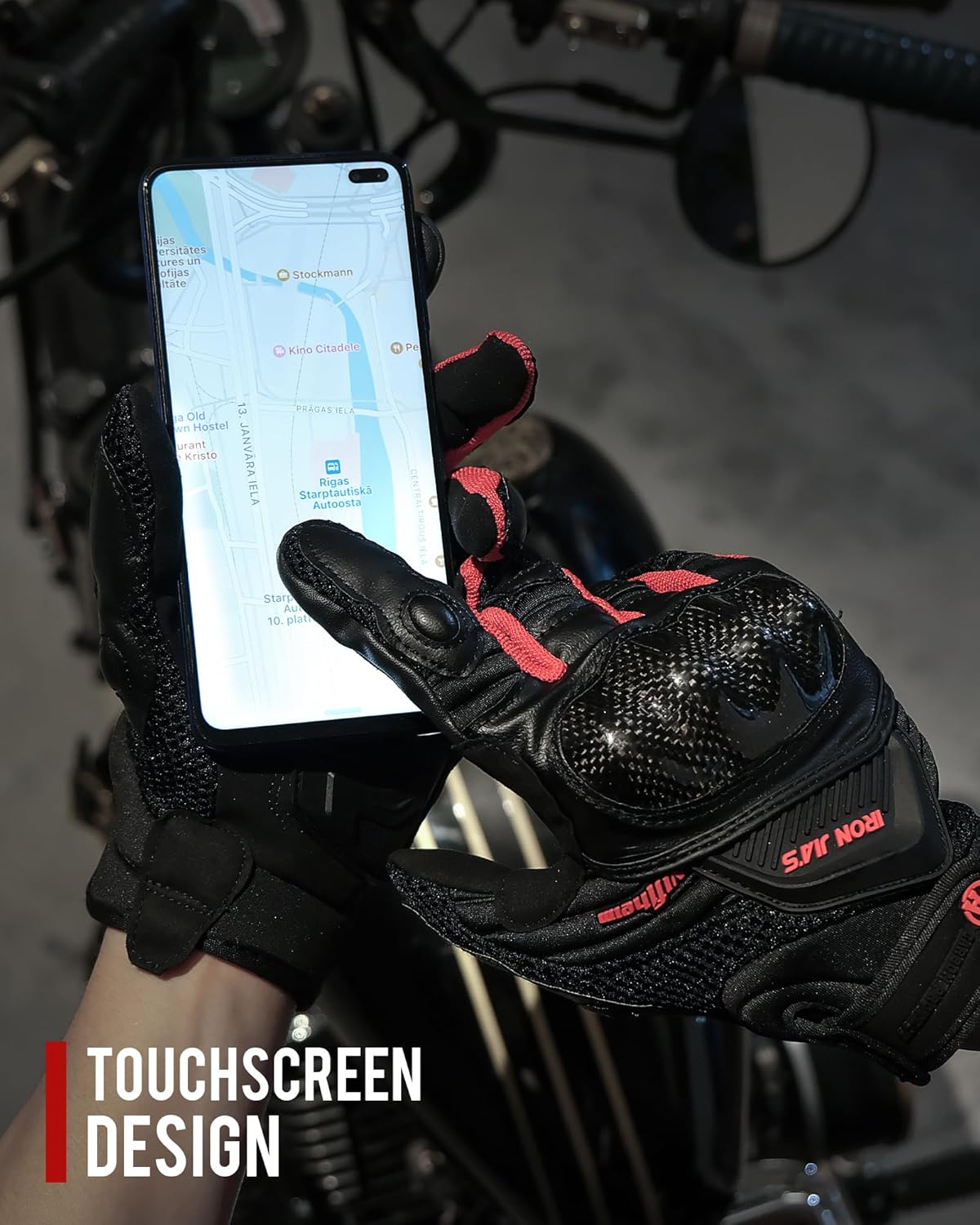 BORLENI Motorcycle Gloves Touch Screen for Men Women Padding Hard Knuckle Cycling Motorbike ATV Hiking Riding Climbing Glove