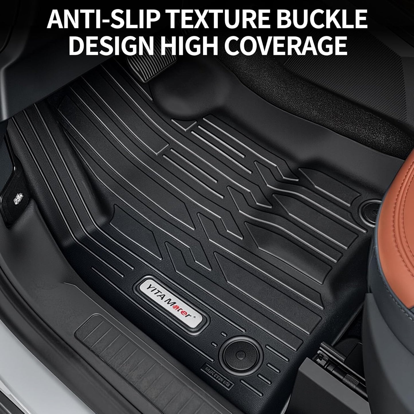 YITAMOTOR Floor Mats Compatible with 2022-2025 Ford Maverick Hybrid, Custom Fit Maverick Car Mats, All-Weather TPE Front and Rear Row Floor Liners, Black