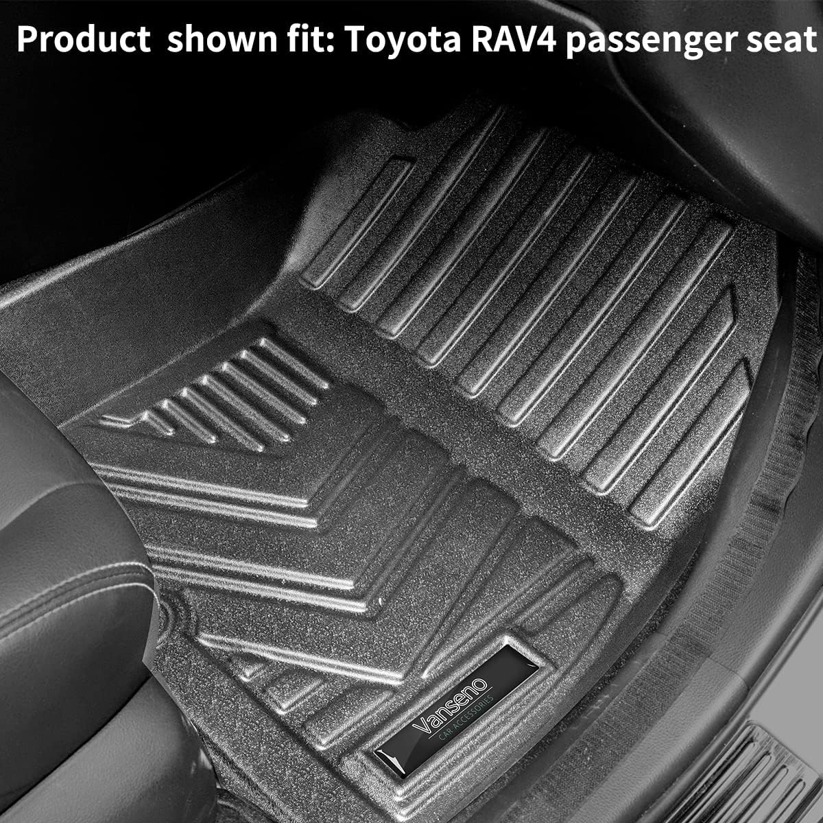 Vanseno Floor Mat & Cargo Liner & Backrest Mat Compatible for 2019 2021 2022 2023 2024 2025 Toyota Rav4 Floor Mats Trunk Liners Back Seat Cover Mat All-Weather Full Set Protector