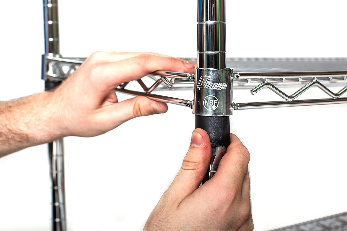 Omega 12" Deep x 72" Wide x 80" High 3 Tier Chrome Starter Shelving Unit