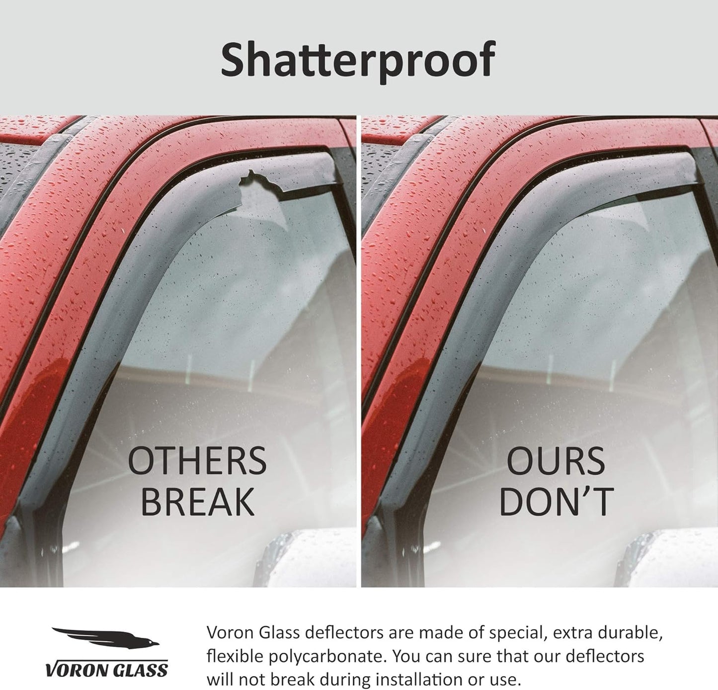 Voron Glass in-Channel Extra Durable Rain Guards for GMC Acadia 2017-2023, Window Deflectors, Vent Window Visors, 4 Pieces - 200577