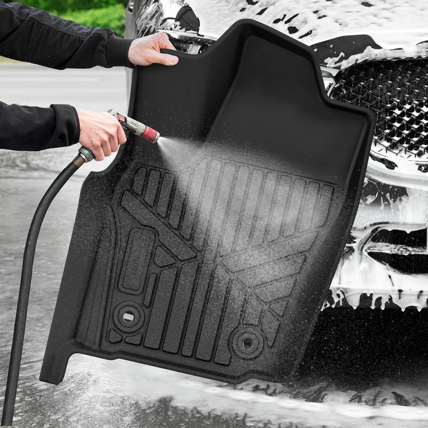 AUTOSAVER88 Floor Mats Fit for 2025 Toyota Tacoma Double Cab, All Weather TPE Floor Liners Custom Fit for 2024 Tacoma Automatic Transmission Non Hybrid, Front&Rear 2 Row Car Mats Accessories, Black