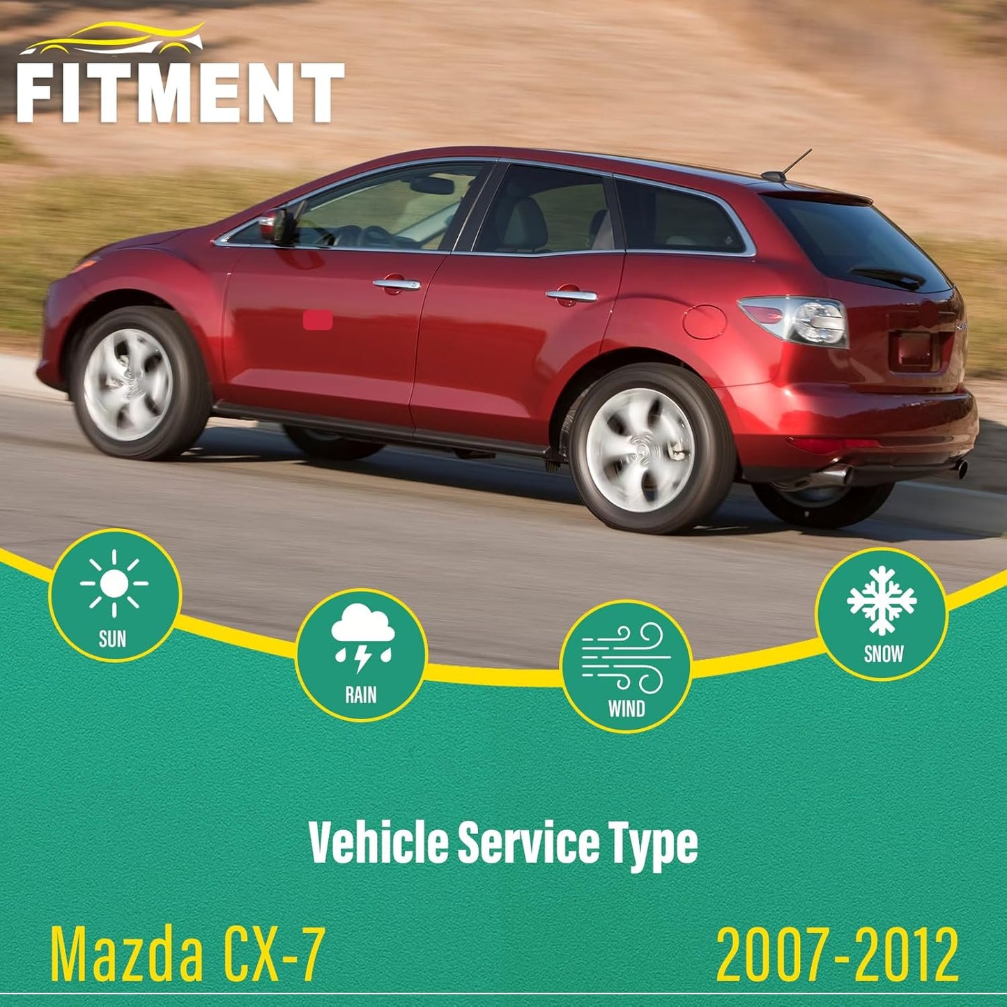 26" 16" 14" Windshield Wiper Blades Replacement for Mazda CX7 CX-7 2007 2008 2009 2010 2011 2012 Premium All Weather Front Rear Wipers Set - OEM Quality (Pack of 3)