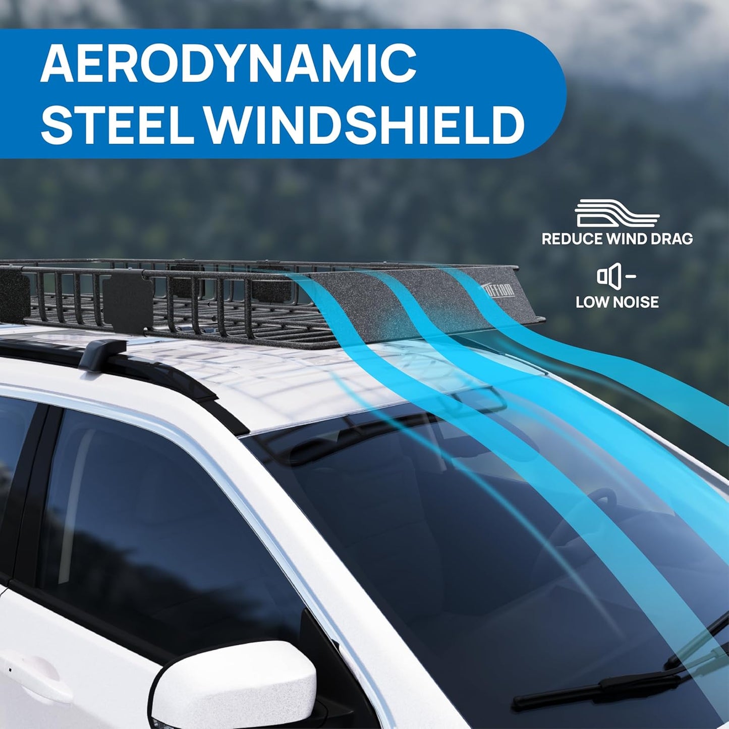 TUFFIOM 84"x 39"x 6" Universal Rooftop Cargo Carrier Basket, Extendable Steel Roof Rack Basket w/Net+Storage Bag+Pedal+Straps, Heavy Duty Car Top Rack Luggage Holder Carrier for SUV Car Truck Van