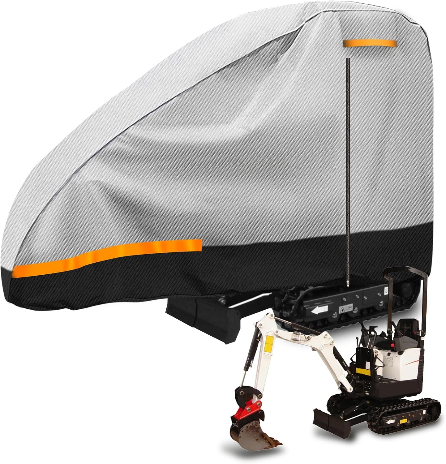 Car Cover Mini Excavator 2000lbs, Compatible with Bobcat E10/Kubota K008-3/Caterpillar 300.9D/Takeuchi TB210R/Yanmar Vio10-2, 420D Heavy Duty Oxford