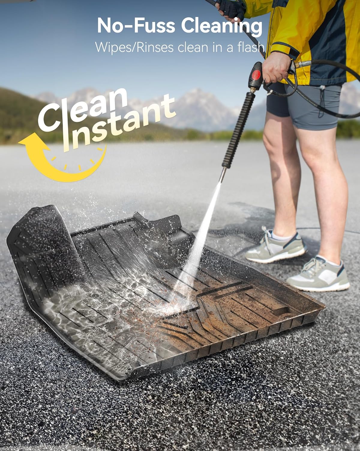 3W Floor Mats and Cargo Liner Fit for Honda Pilot 2023 2024 2025, Custom Fit All Weather Honda Pilot Accessories Odorless Anti-Slip TPE Full Set Mats Black