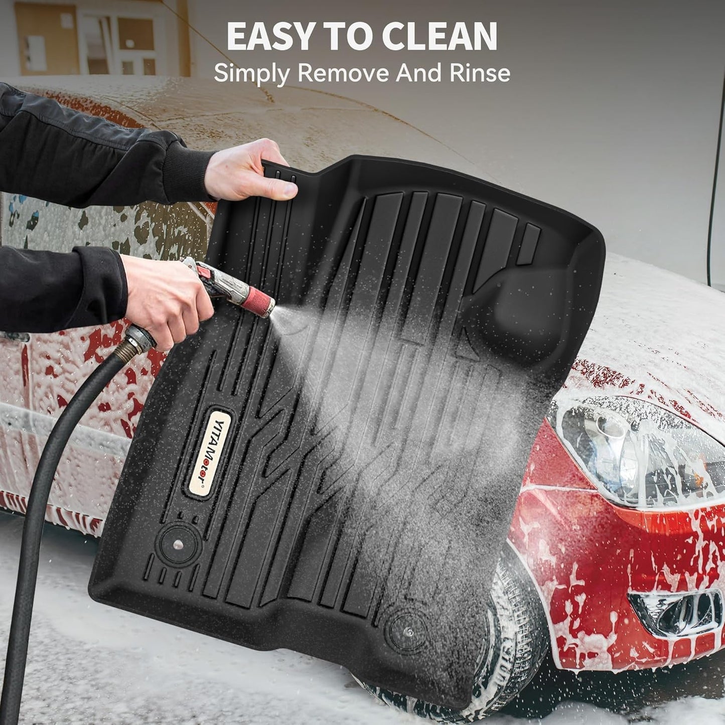 YITAMOTOR Floor Mats Compatible with 2022-2025 Ford Maverick Hybrid, Custom Fit Maverick Car Mats, All-Weather TPE Front and Rear Row Floor Liners, Black