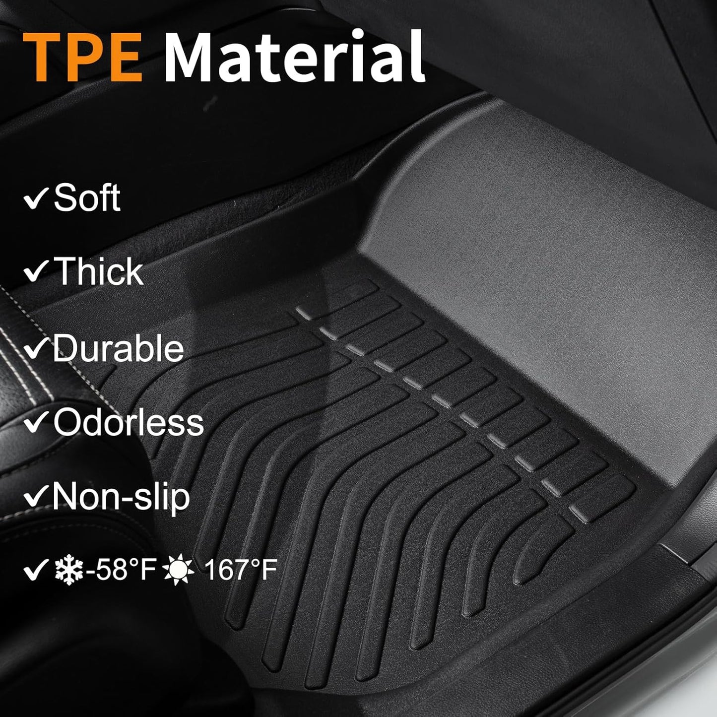 Custom Floor Mats and Cargo Liner Set for 2023-2025 Mercedes Benz GLC 300/350e/43 AMG - TPE All Weather Guard Black Car Mats and Trunk Liners Accessories
