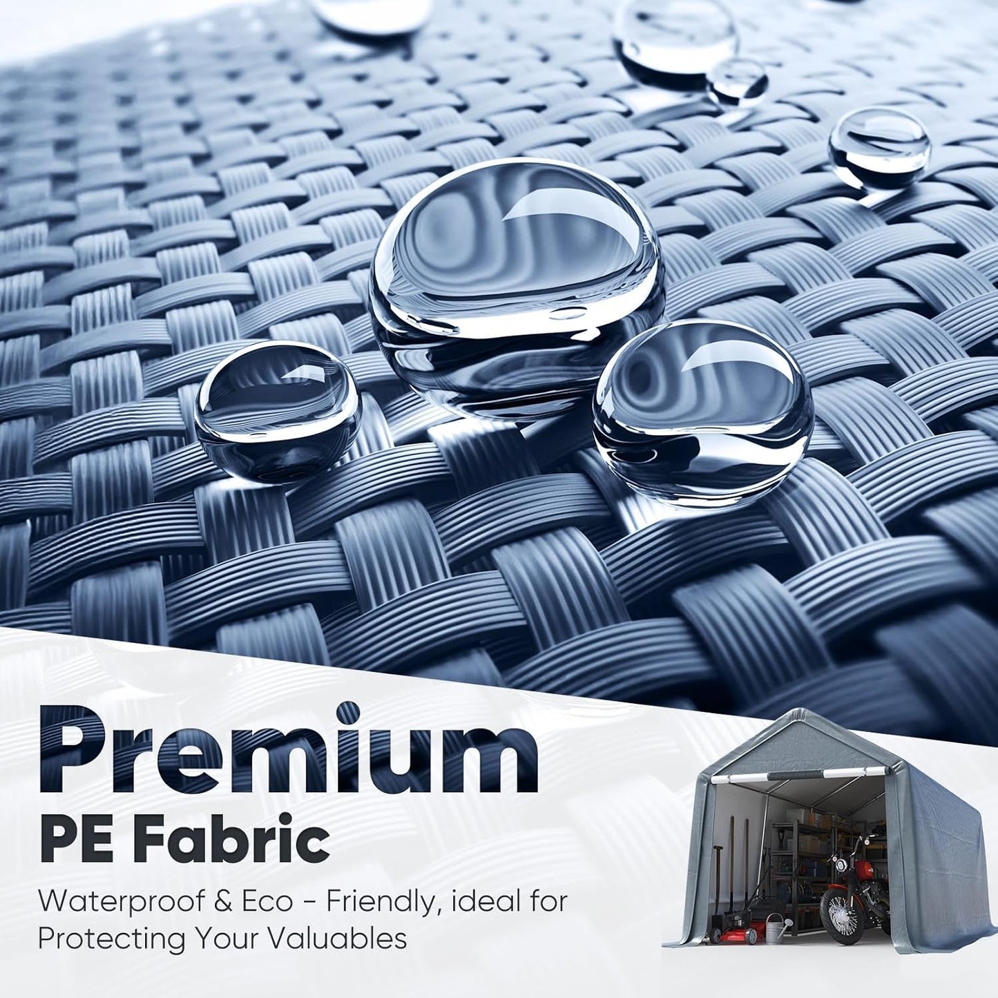 Quictent Heavy Duty 8x14FT Carport Shelter with Roll-Up Mesh Windows & Reinforced Frame, Portable Garage Canopy for Motorcycle Storage, Outdoor Equipment, Patio Furniture Cover - Dark Gray