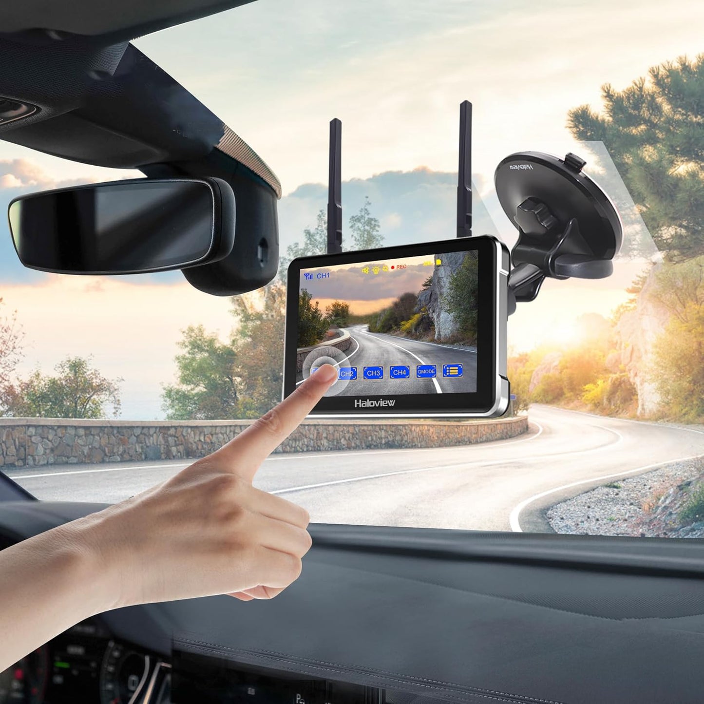 Haloview Byte Tango BT6 Touch RV Backup Camera Wireless 2.4G Digita FHD 1080P DVR Rearview and 5.5" Touch Screen Monitor System for RV,Truck,Trailer,Truck,Camper,Van,Pickup - BT6 Touch