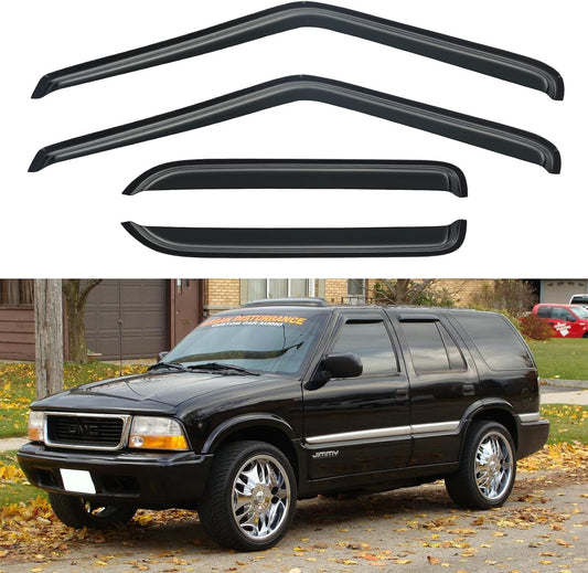 Window Visors Rain Guards Shield for 1995-2005 Chevy S10 Blazer/GMC S15 Jimmy, Out-Channel Window Vent Wind Deflectors Visors Shades for 1998-2001 GMC Envoy, 1996-2001 Oldsmobile Bravada