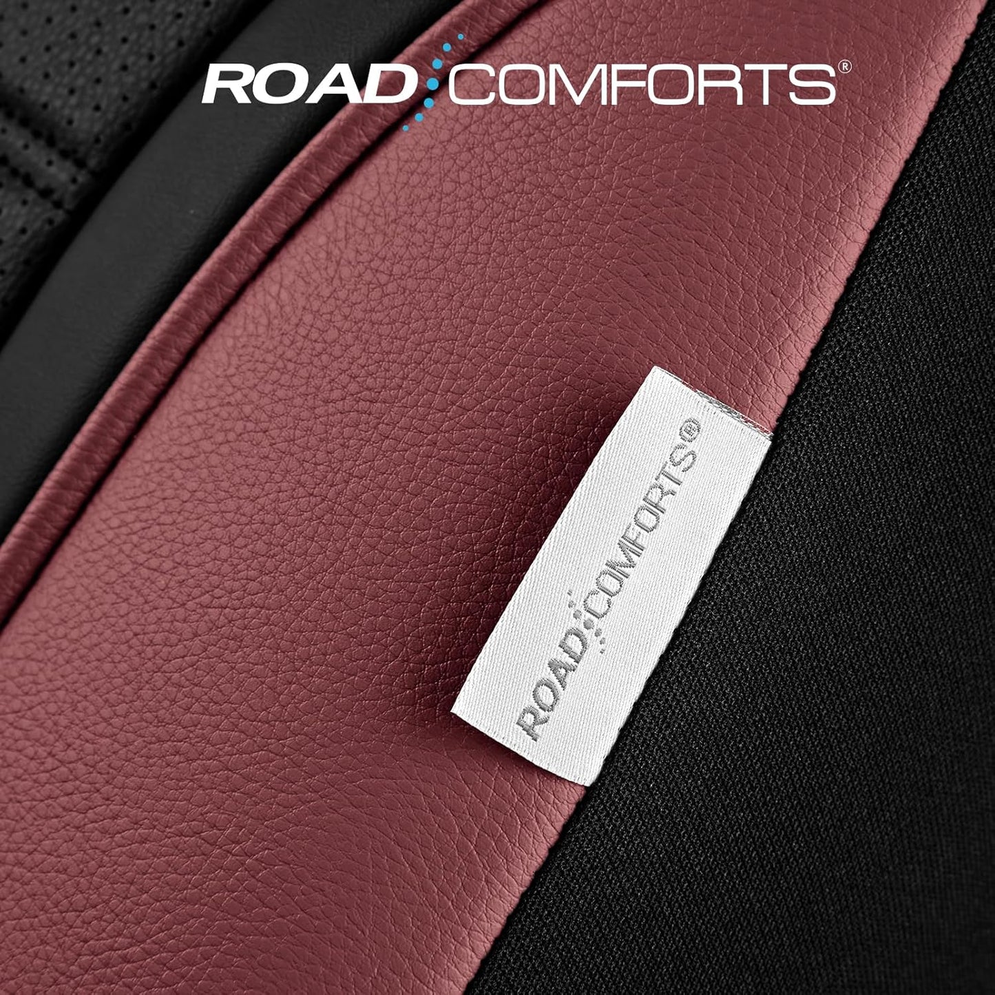 Road Comforts Leather Seat Covers, Breathable Car Seat Covers Front Seat for Men,Airbag Compatible, Automotive Seat Covers Set Universal Fit Most Cars,Vans,Truck,SUV