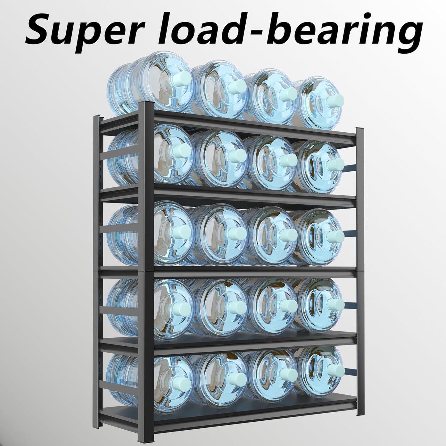 【Industrial Metal Adjustable Storage Shelving Units】Heavy Duty Steel Wire Rack for Garage, Basement, Shed & Kitchen - Standing Organizer Shelf with Black Finish - Tool Pantry Utility Storage Solution