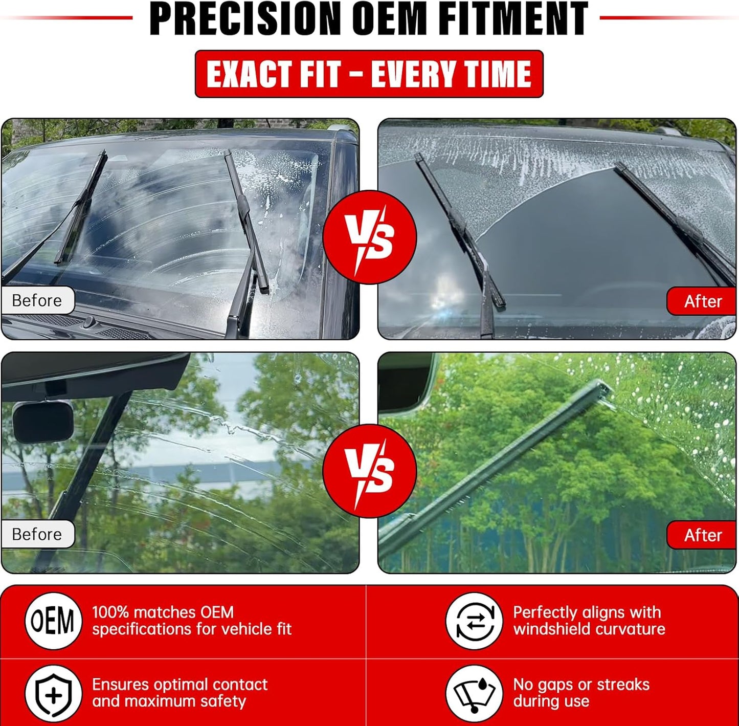 Windshield Wiper Blades Replacement for 2013 2014 2015 2016 Mazda CX5 CX-5 Original Factory Quality Front Rear Wipers Blade Set for My Car - 24" 18" 14" (Pack of 3)