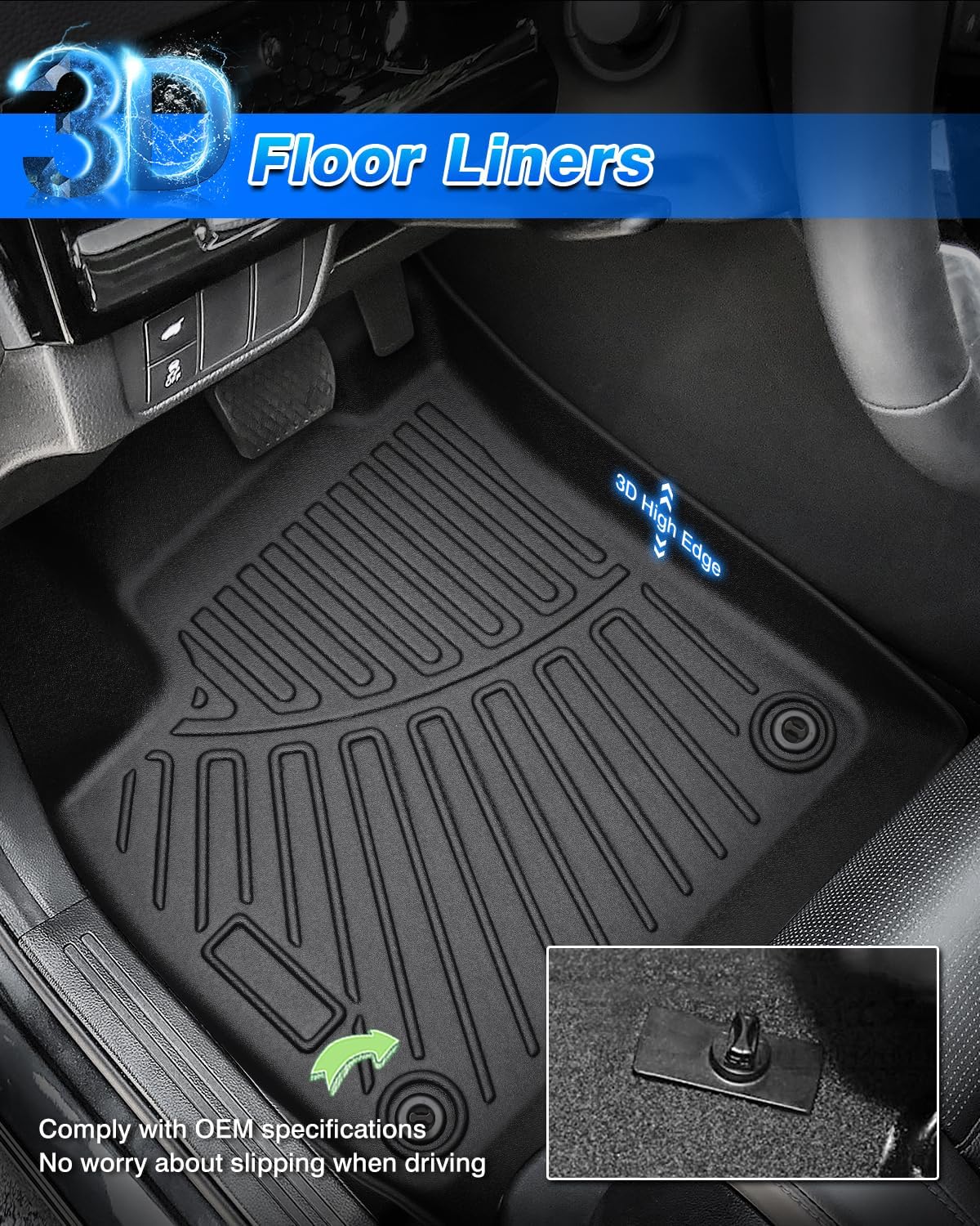 Cartist Floor Mats Custom Fit for Chevrolet/Chevy Trax 2024 2025 Accessories All Weather Floor Liners for Trax Heavy Duty TPE Odorless