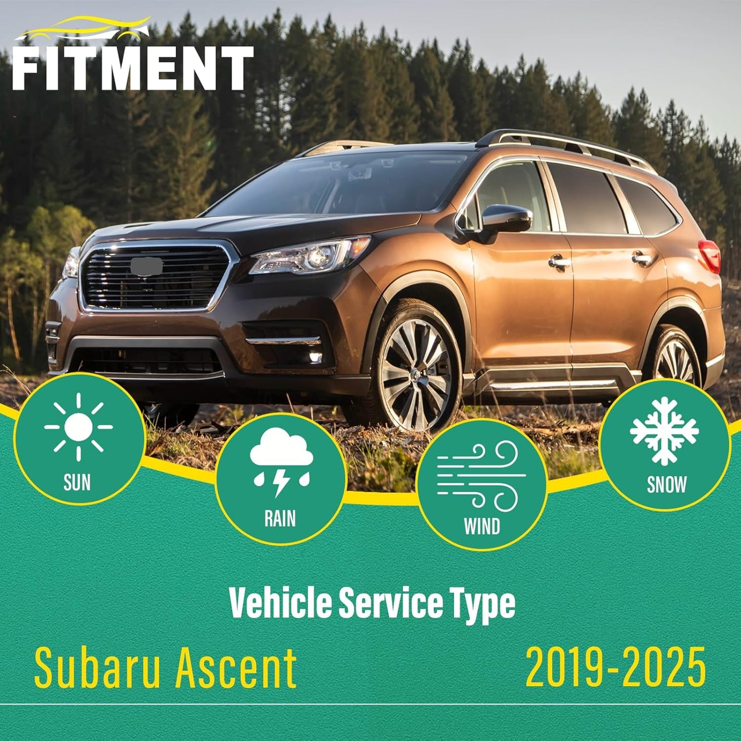 26" 20" 14" Windshield Wiper Blades Replacement for Subaru Ascent 2019 2020 2021 2022 2023 2024 2025 Premium All Weather Front Rear Wipers Set - OEM Quality (Pack of 3)