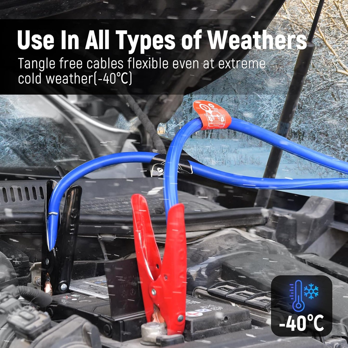 TOPDC Jumper Cables,1 Gauge 30 Feet 800A Booster Cables with UL-Listed Clamps, Heavy Duty Automotive Quick Connect Booster Cables for Car, SUV and Trucks with Carry Bag