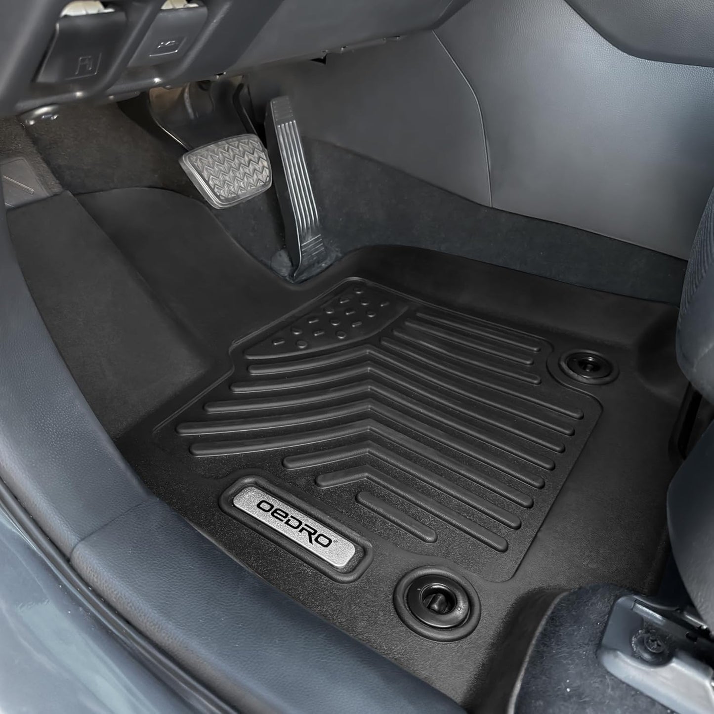 OEDRO Floor Mats Fit for 2016-2024 Chevrolet Camaro, Unique Black TPE All-Weather Guard Includes 1st and 2nd Row: Front, Rear, Full Set Liners