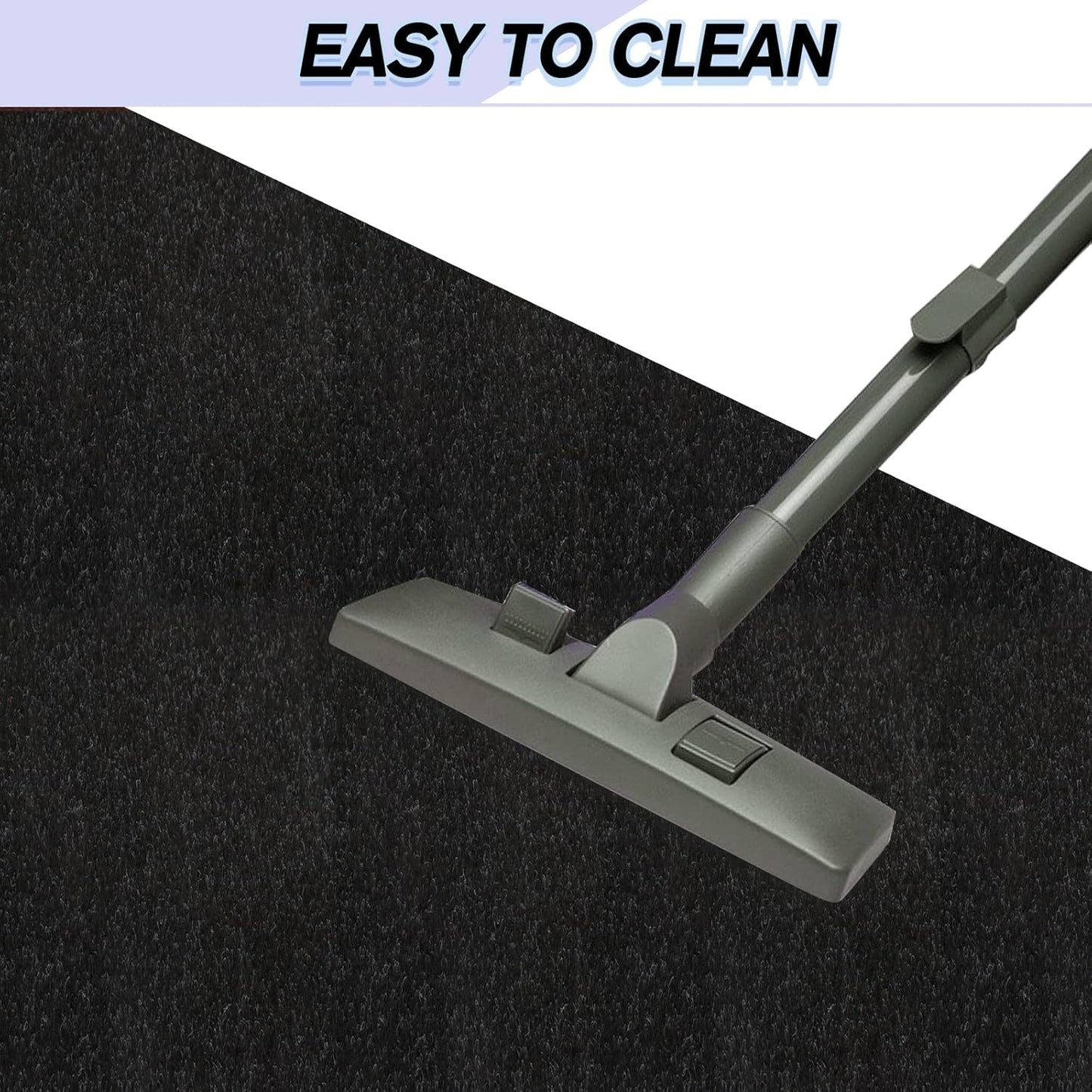 Custom Size Backed Non-Slip Area Rugs Runner, Easy Clean, Waterproof Runner Rugs for Hallway Entryway, Kitchen, Laundry, 3FT x 15FT, Black