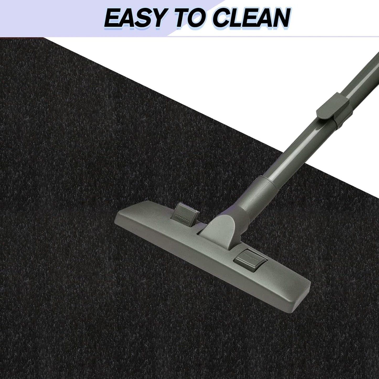 Custom Size Backed Non-Slip Area Rugs Runner, Easy Clean, Waterproof Runner Rugs for Hallway Entryway, Kitchen, Laundry, 3FT x 5FT, Black