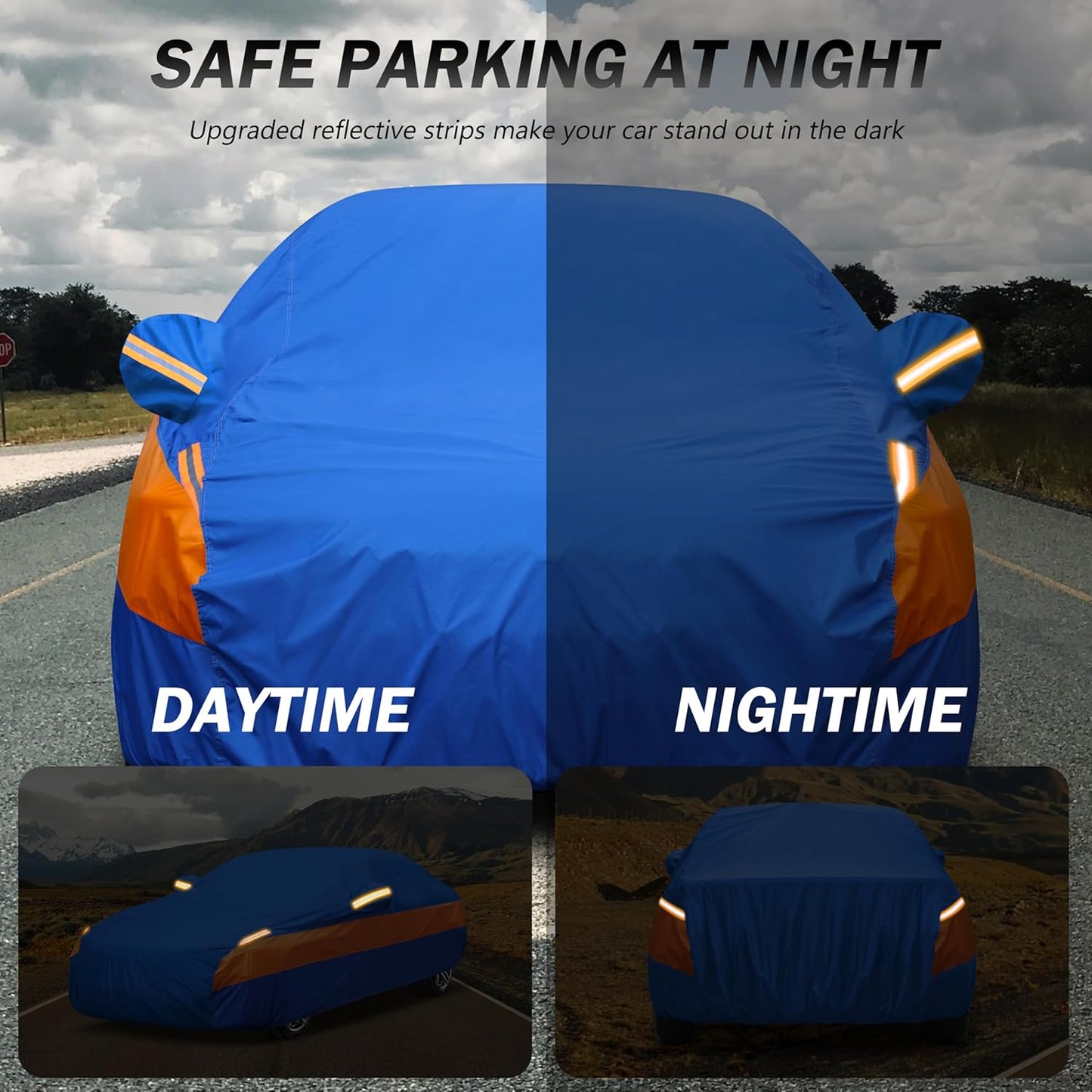 Heavy Duty Outdoor Car Cover Windproof All Weather Waterproof Sun Rain UV Dust Snow Protection Outdoor,Fit Coupe Audi R8,Chevrolet Corvette etc.Size C3