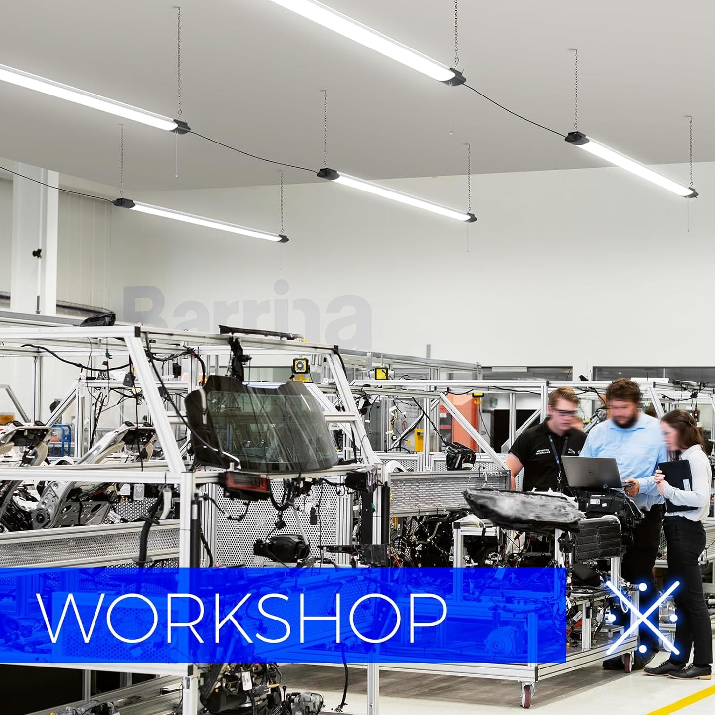 Barrina BS84 LED Shop Lights for Workshop 4FT, 84W, 10000LM, 5000K Utility Shop Lights, Pull Chain ON/Off, Hanging or Flush Mount, ETL, 6 Packs