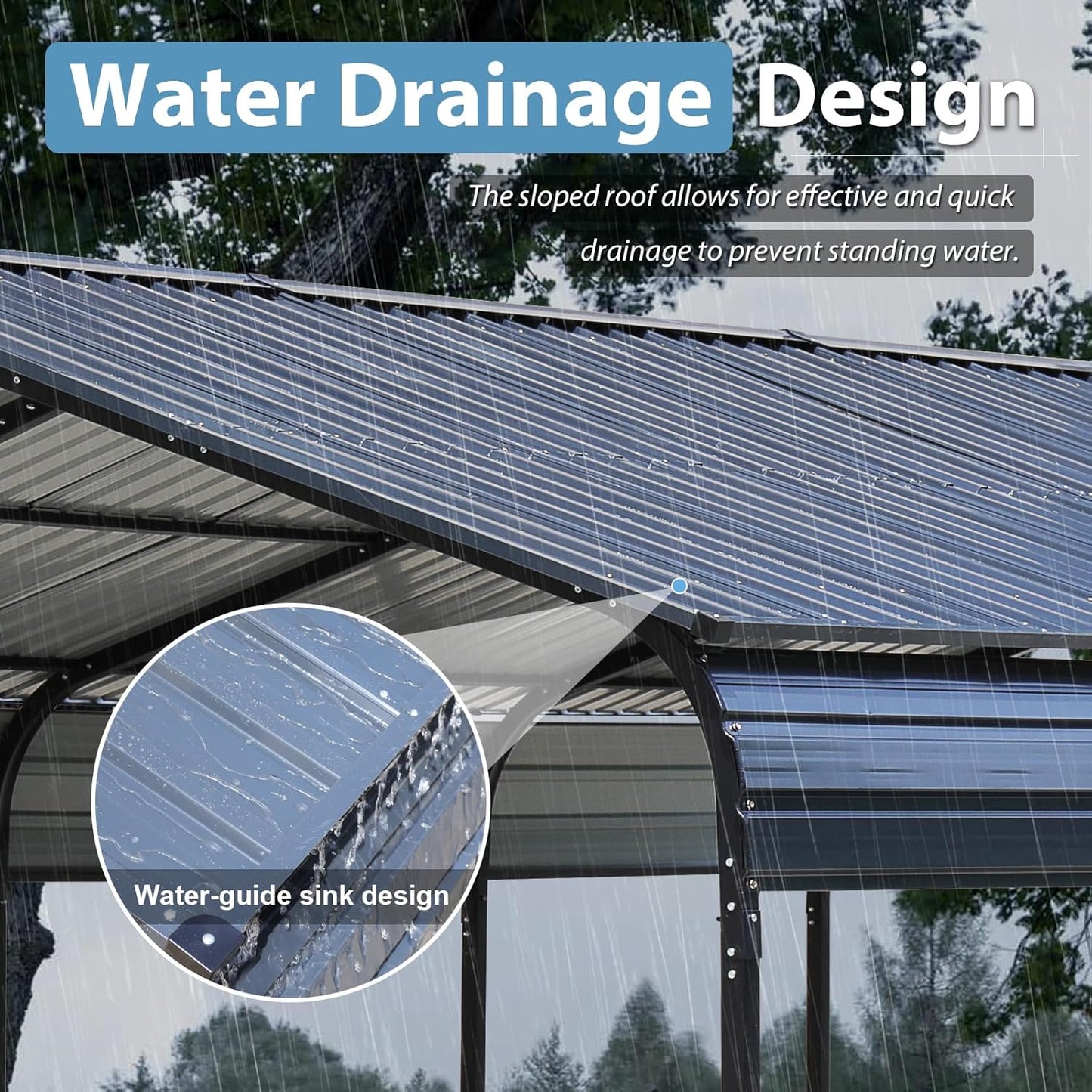 Verano Garden 12 x 20 FT Metal Carport, Heavy Duty Carport Canopy with Galvanized Steel Frame & Roof, Outdoor Portable Car Port for All-Weather, Garage Car Shelter for Cars, Boats and Truck