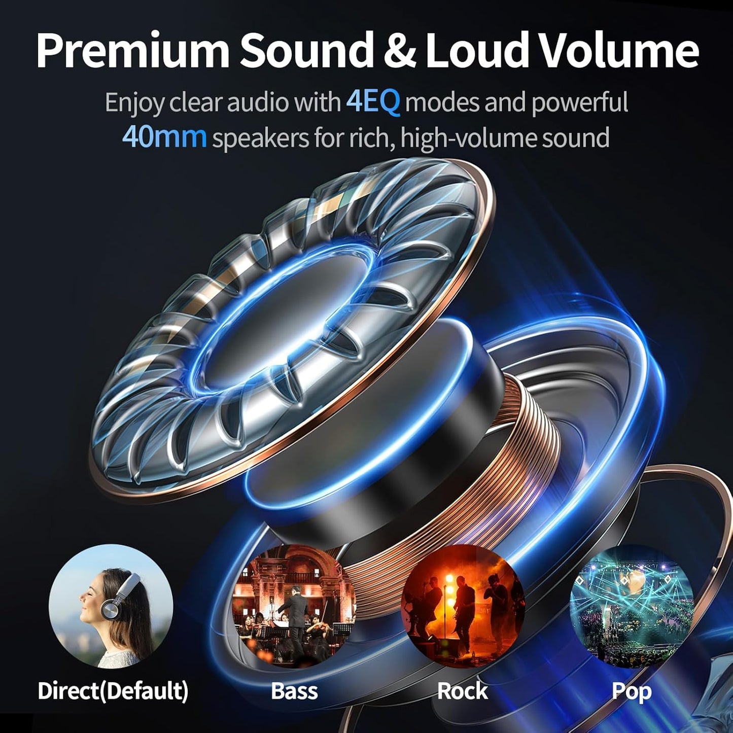 Motorcycle Helmet Bluetooth Headset, 10 Riders 2000M Communication Systems, Multitasking Audio Helmet Radio with Premium Microphone&40mm Hands-Free Speaker, Stereo Sound Motorcycle Intercom