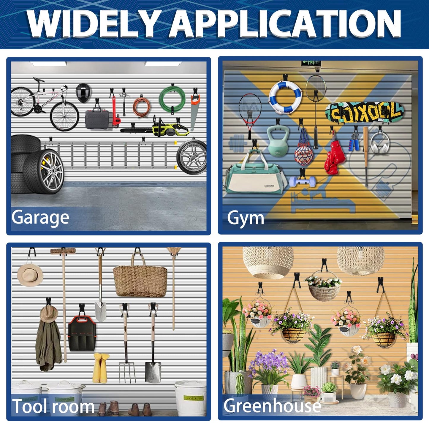 3-H Slat Wall Hooks 12 Pack 4.5 Inch, Slatwall Hooks U Shape,Slatwall Accessories Heavy Duty for Space Saving Used as Proslat Accessories(Black)