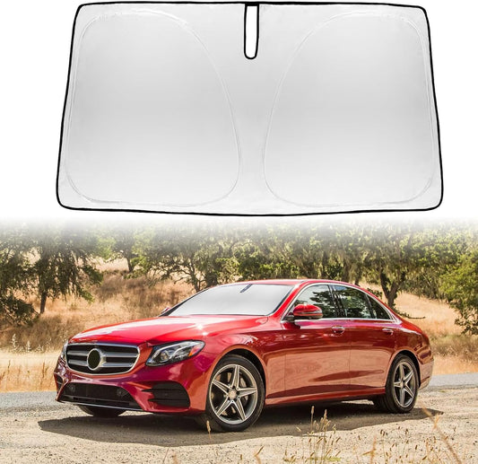 Sun Shade Windshield Sunshade for 2019 2020 2021 2022 2023 2024 Mercedes Benz SLC E-Class E200 E260 E300 E350 Coupe Sun Visor,Front Window Shield Cover Protector 240T Reflective Car Accessories