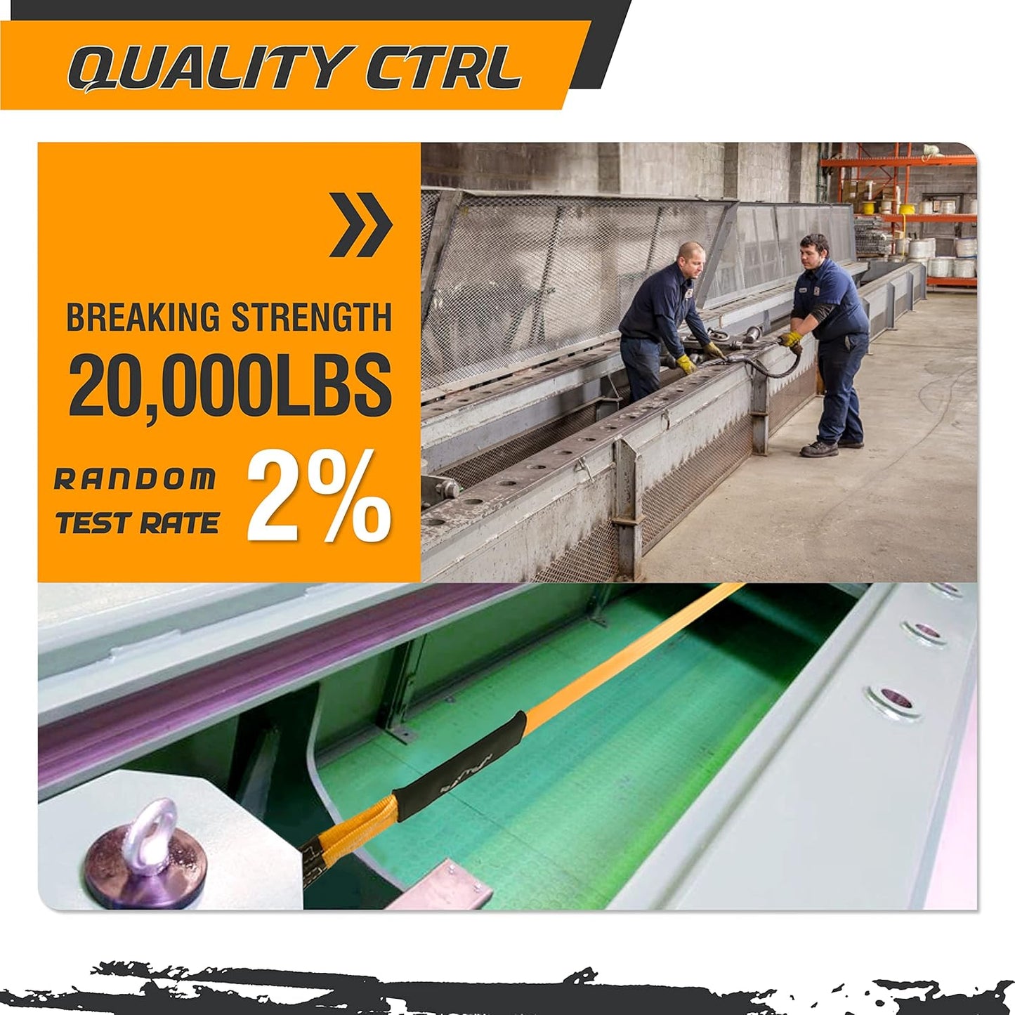 2PK Genuine 20,000lb Xtreme Heavy Duty Tree Saver | 8.2ft x 3in Vehicle Tow Strap with Reflective Sleeve & Reinforced Loops | Suits for 4x4 Offroad UTV ATV Trucks