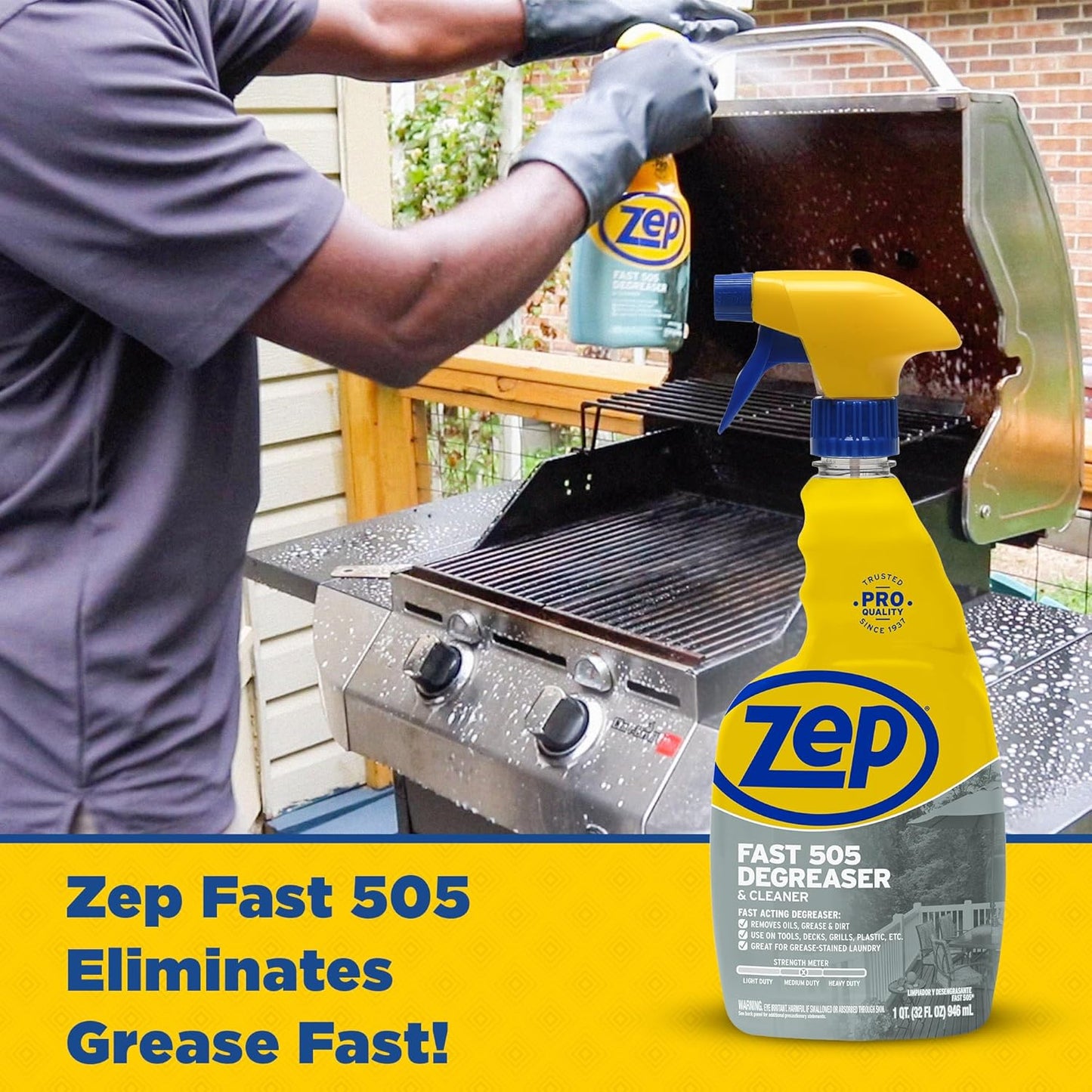 Zep Fast 505 Cleaner and Degreaser - 32 Ounce (Case of 12) - ZU50521 - Great for Grills, Plastics, Metal, and More!