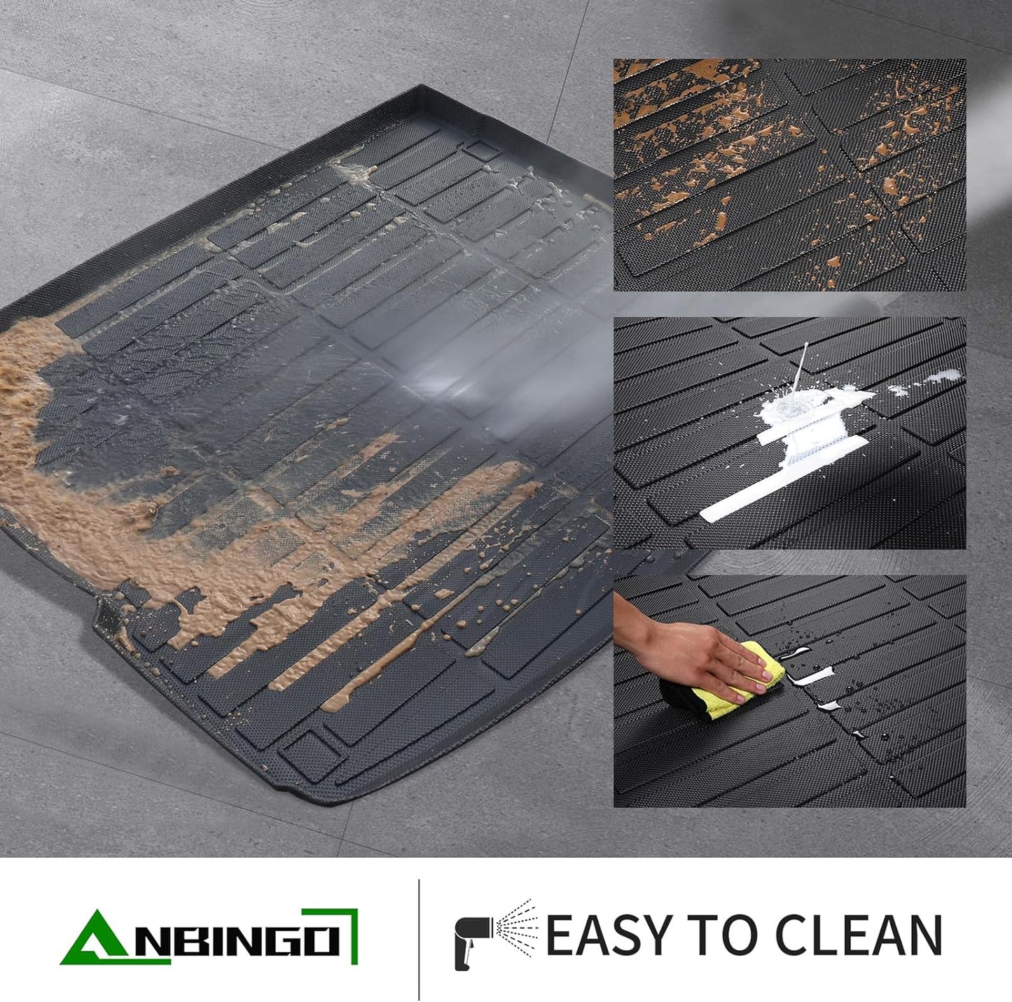 ANBINGO®-Floor Mats & Cargo Liner for Mazda 6 2014-2021 TPE All Weather Protection Anti-Slip Automotive Mazda 6 Floor Liner Trunk Mat Set Accessories, Black