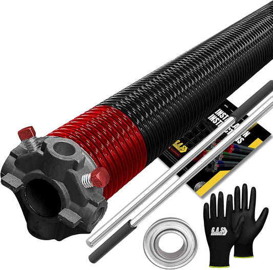 Garage Door Torsion Spring 225x1.75x29 Includes 1” Steel Bearing, Gloves, Manual, and Winding Bars for Right Side of Garage Door Precision E-Coating 5-Year Warranty Min. 30,000 Cycles (Black Cone)