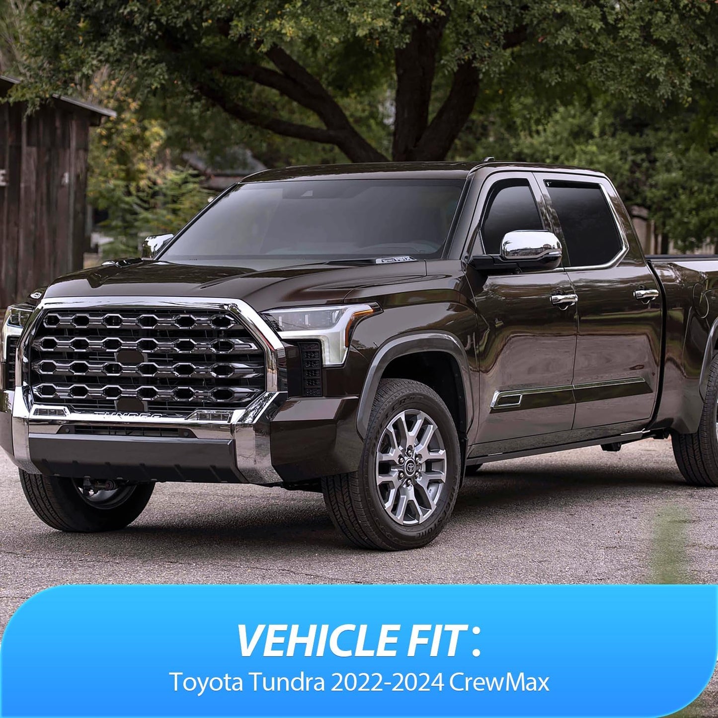 Nilight in Channel Window Deflectors for Toyota Tundra 2022 2023 2024 2025 Crew Max Vent Window Visors, Rain Guards-4PCS