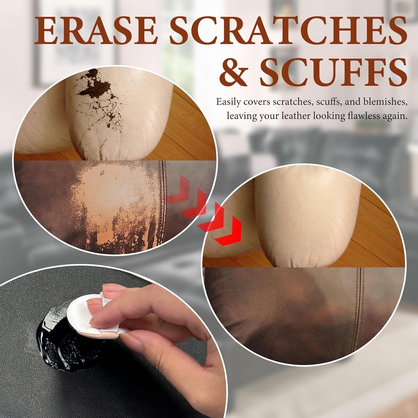 Leather Recoloring Balm Leather Color Restorer Scratch Repair Leather Paint for Furniture Couches Car Seats Shoes Bags Leather Dye and Restorer Restores Faded and Scratched Leather-Dark Brown