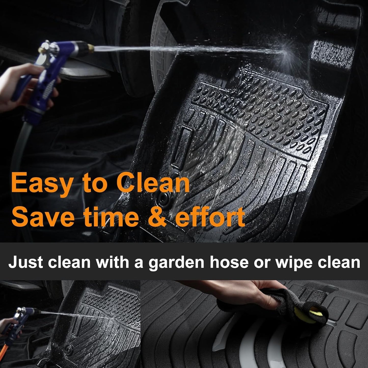 Binmotor-All Weather Floor Mats Custom Set for Ford Explorer 7 Seat 2020-2025, Heavy Duty TPE Car Floor Liners Explorer Accessories