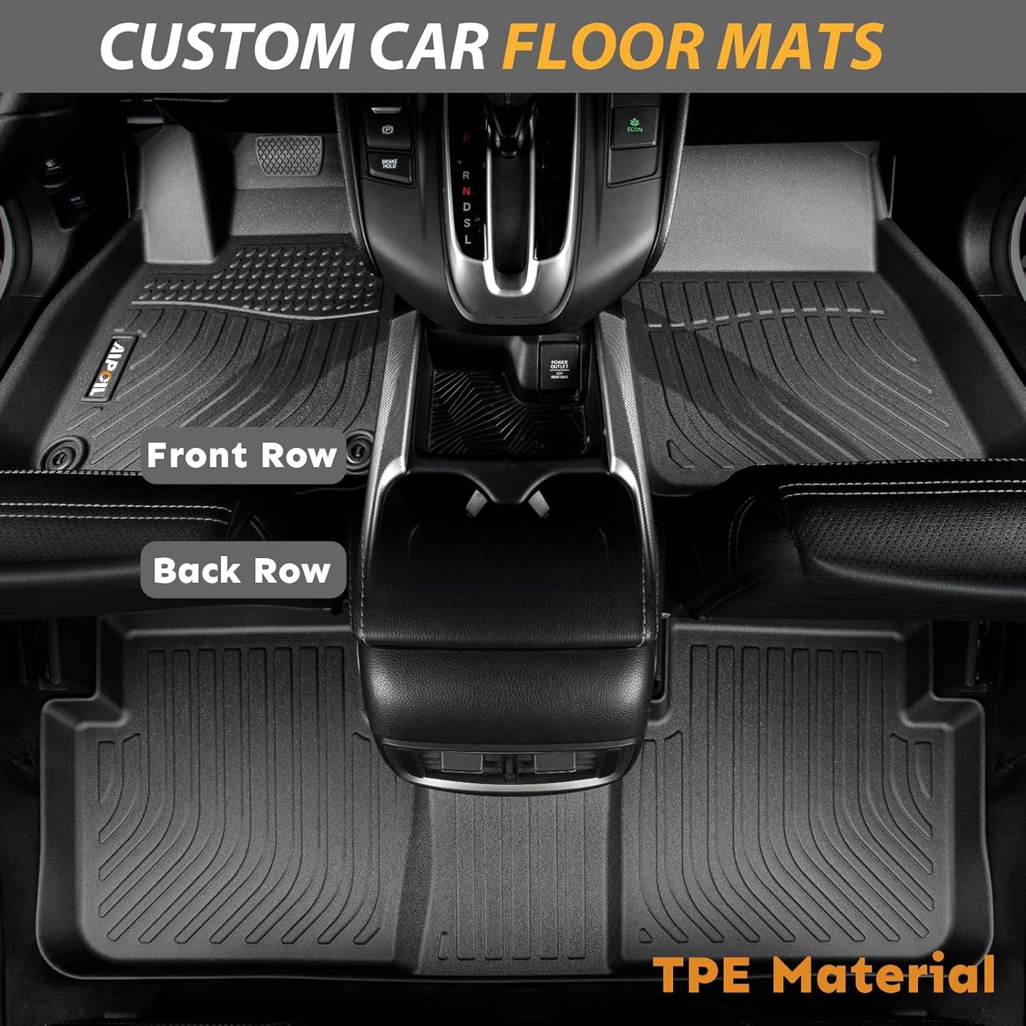 AIPOIL® Floor Mats for 2017-2020 Ford Fusion & Lincoln MKZ | Front & 2nd Row | Easy to Clean | All-Round Protection丨Non-Slip丨All-Weather,Black