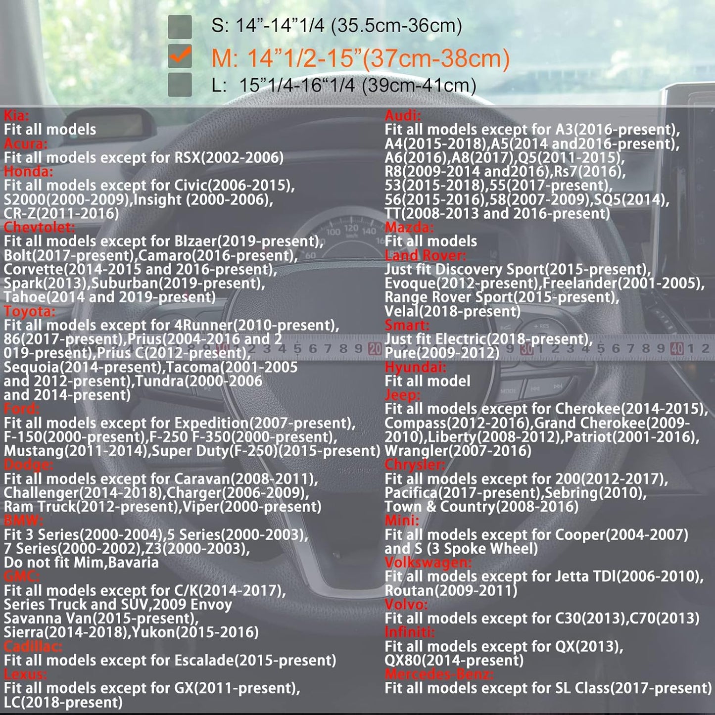 Wood Grain Steering Wheel Cover Carbon Car Steering Wheel Covers 14 1/2-15 inch with Coasters Microfiber Leather Splicing Breathable Anti-Slip Durable Universal Steering Wheel Protective - Gray