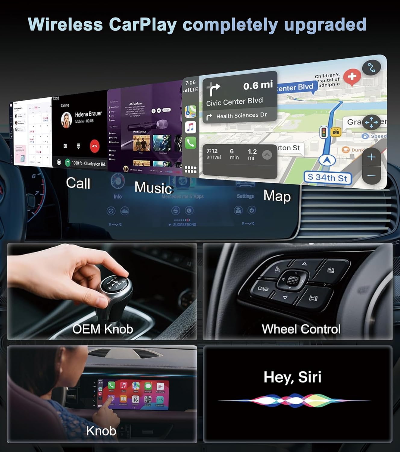 CarPlay Wireless Adapter, Compatible with CarPlay+Android Auto, Mini Stable Wireless CarPlay Adapter, Compatible with Apple iOS 10+ and Vehicles Produced After 2016 with Wired CarPlay.
