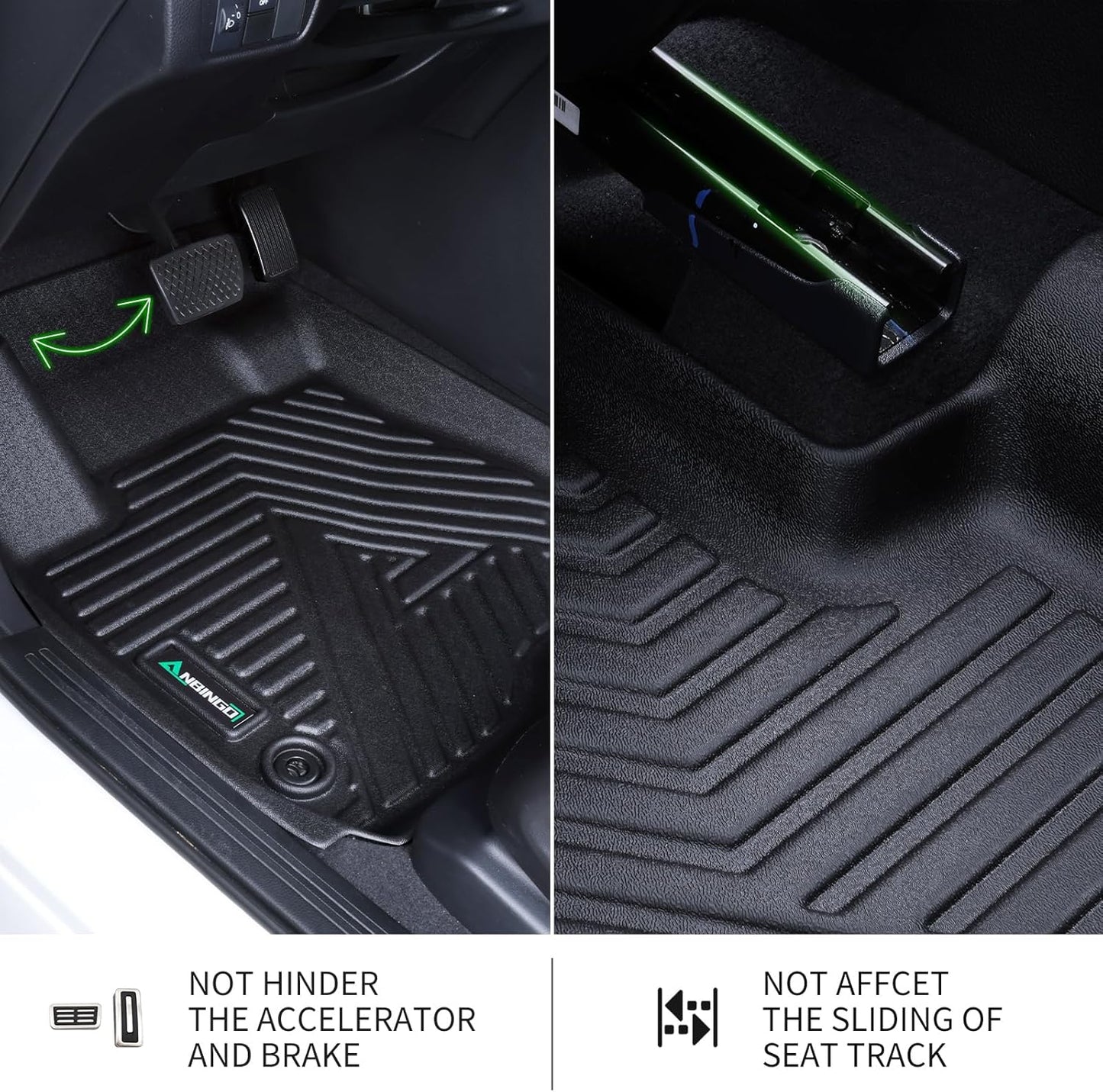 ANBINGO® Floor Mats Custom for 2023 2024 2025 2026 CR-V & CRV (Hybrid) Waterproof Car Mats All Weather Guard TPE Floor Liners Front& Rear Row Full Set Black - CRV Accessories