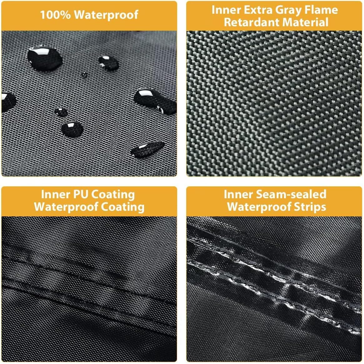 Motorcycle Cover Waterproof Outdoor 80 inches Length All Season Universal Protection, Coverado Scooter Covers with Inner Flame Retardant Fabric and Seam PU Tapes, Fit for Harley Davidsion Yamaha etc