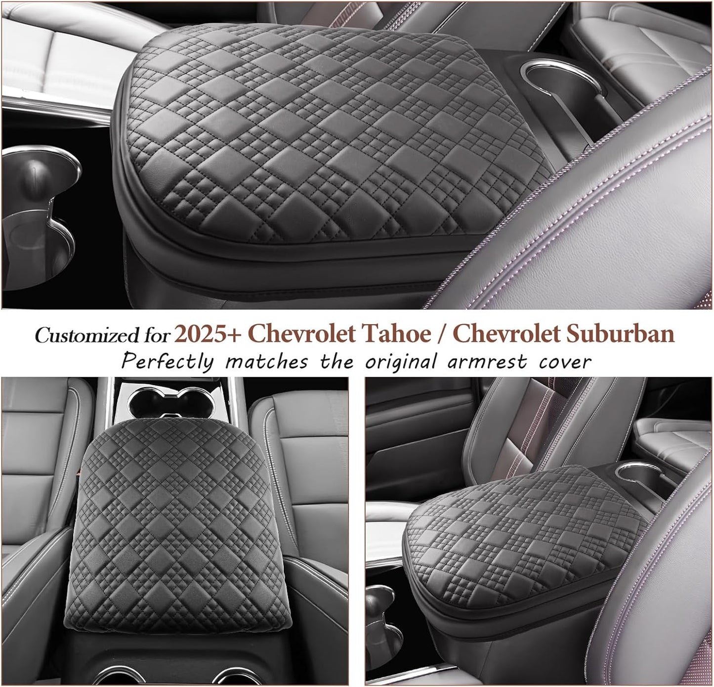 SKTU 2025 Chevy Tahoe Center Console Cover for 2025+ Chevrolet Tahoe/Suburban Armrest Cover 2025 Chevy Tahoe/Chevy Suburban Seat Box Cover 2025 Chevy Tahoe Accessories Center Console Cushion