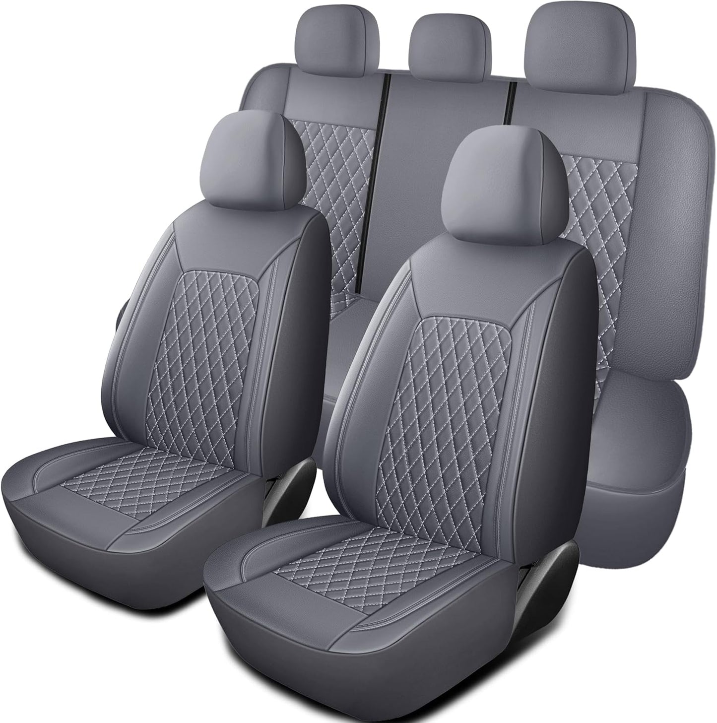 Seat Covers for Car,Breathable and Waterproof Car Seat Covers,Premium Automotive Airbag Compatible Universal Fit for Cars Sedans SUVs Vans and Trucks(Full Seat,Grey,N1)