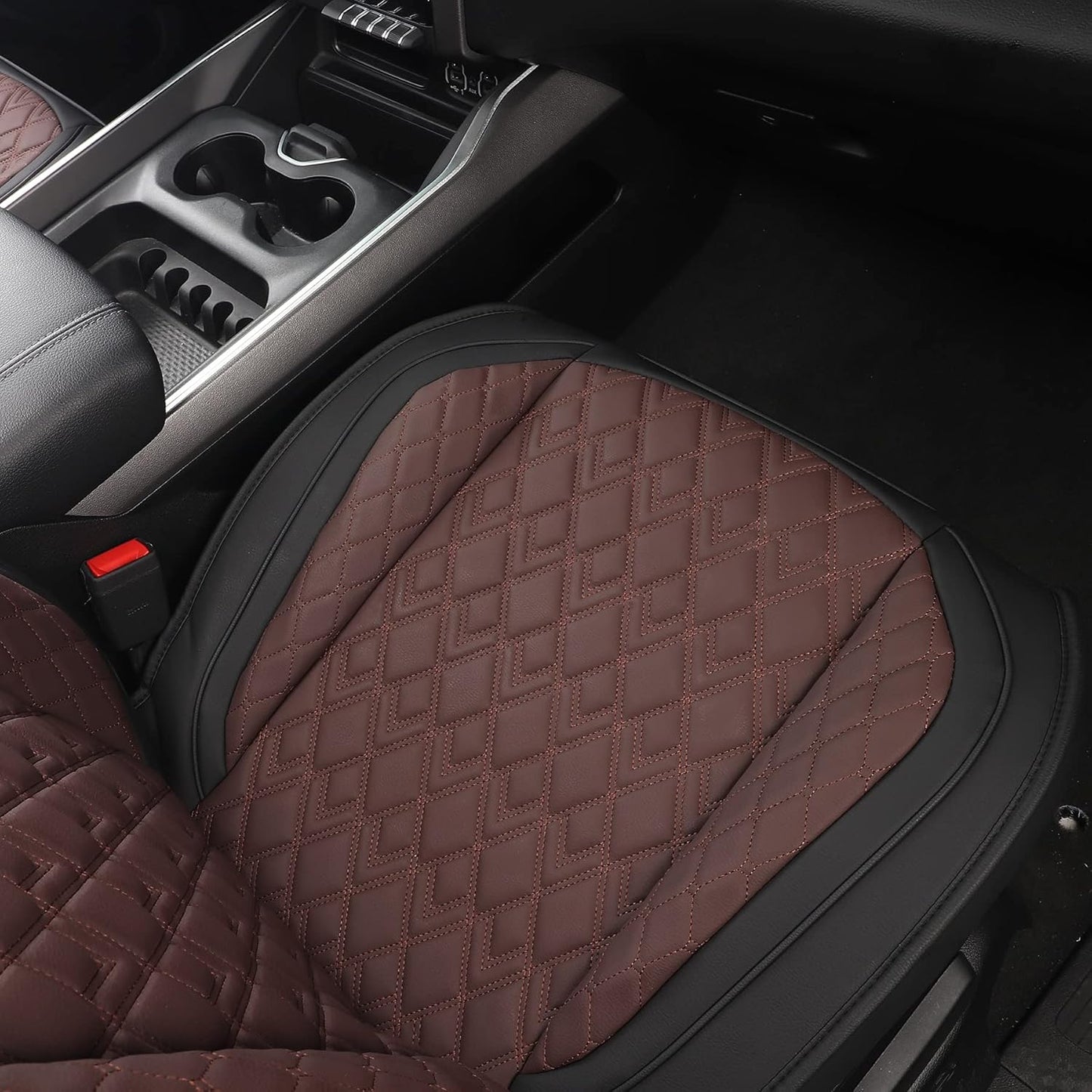 JOJOBAY Car Seat Covers for Dodge Ram 2 Pcs Front,Fit Ram 2009-2025 1500/2500/3500 Pick-up Truck,Crew,Regular,Quad,Mega Cab,Waterproof Leather Seat Covers Protectors（2PCS Front,Black-Brown）