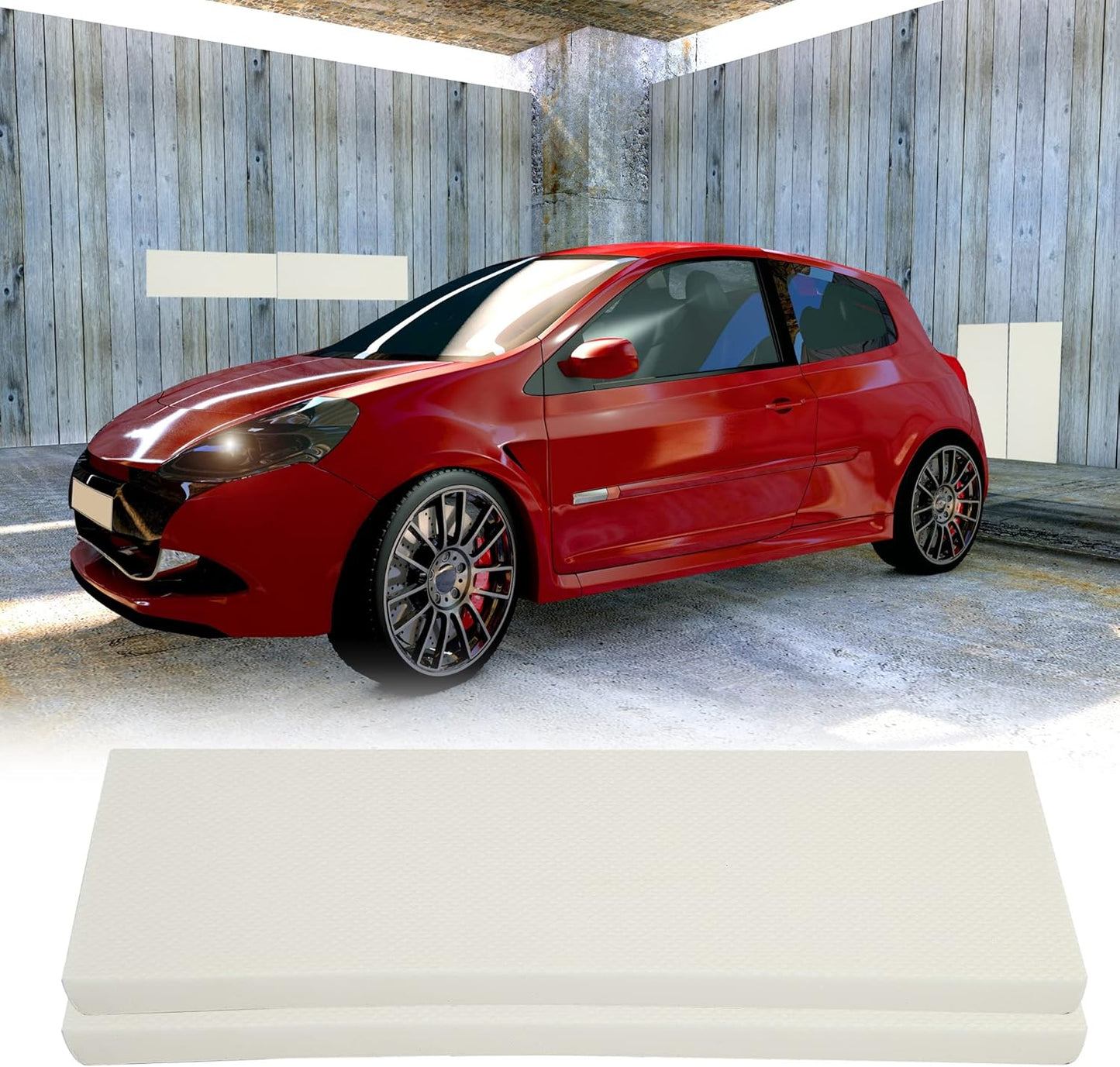 X AUTOHAUX 400x150x20mm 2pcs Car Garage Wall Guard Door Bumper Protector Anti Collision Water Resistance EVA White