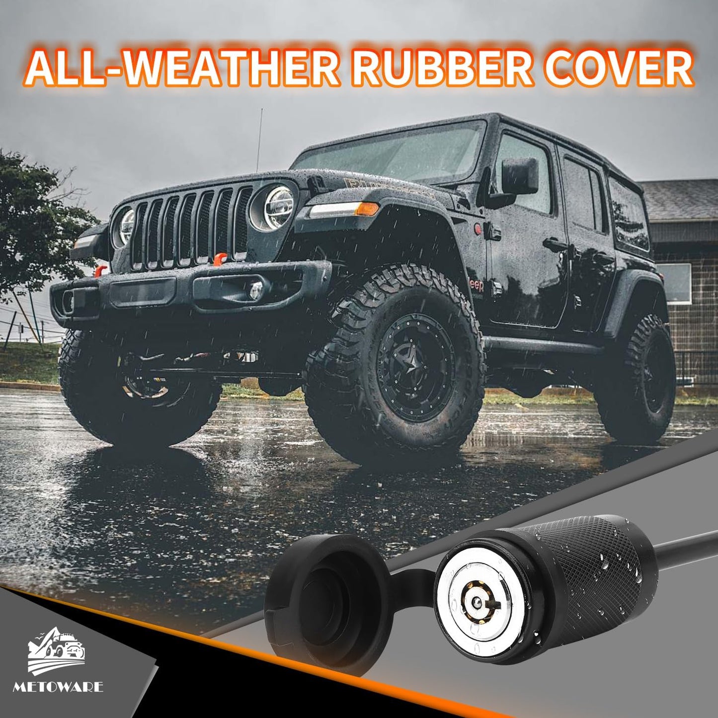 METOWARE Trailer Tongue Coupler Lock 1/4" Dia, 3-1/2" Span, Trailer Hitch Lock for Latch-Type Coupler, Black Trailer Pin Lock for Towing Trailer RV Car Boat Truck (2 Pack)