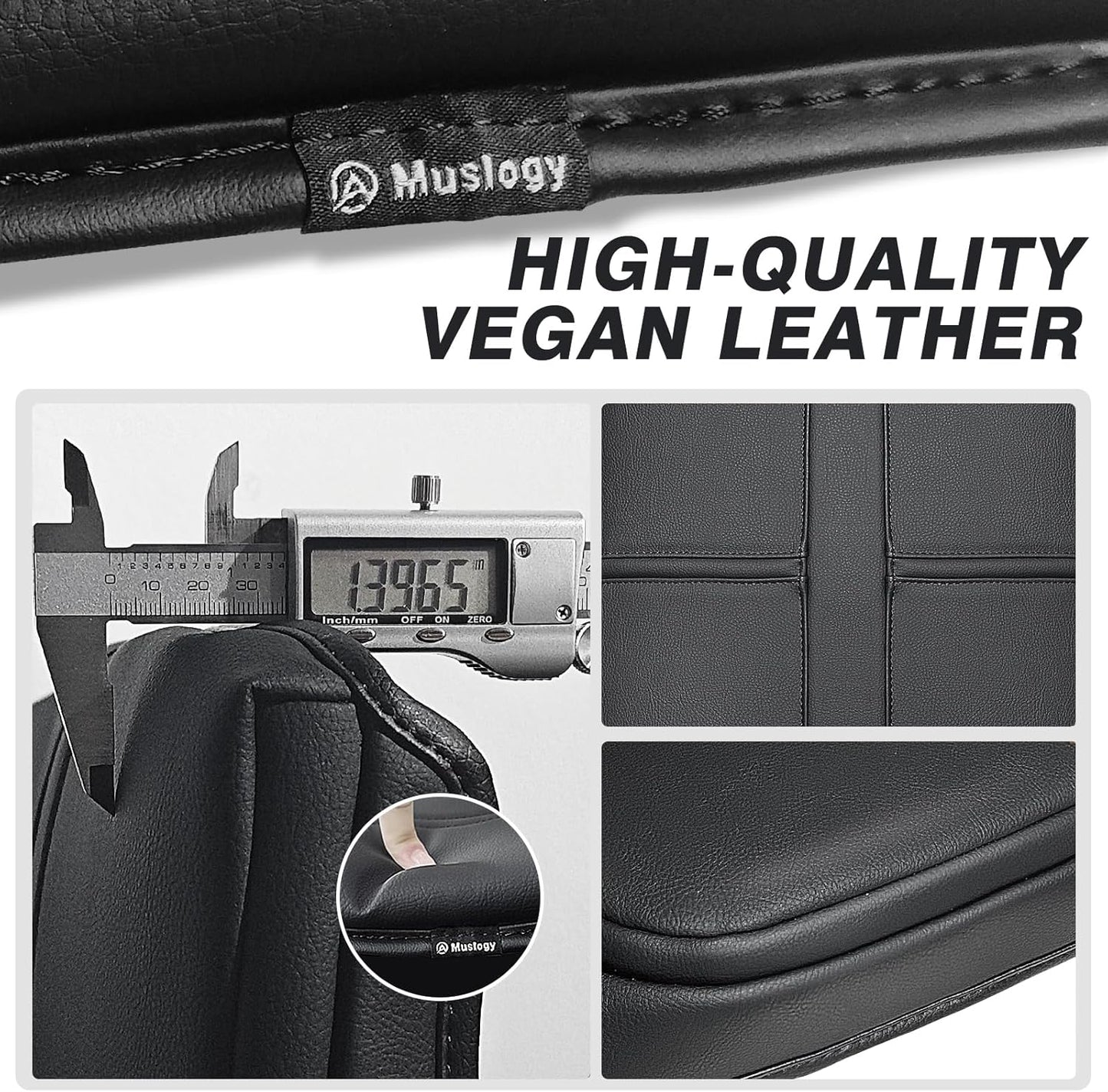 Muslogy Center Console Armrest Cover Compatible with Dodge Ram1500/2500/3500 2002-2012 Comfort Armrest Pad Arm Rest Cushion Vegan Leather Protector 1-Inch Extra Thick(Jump Seat ONLY)